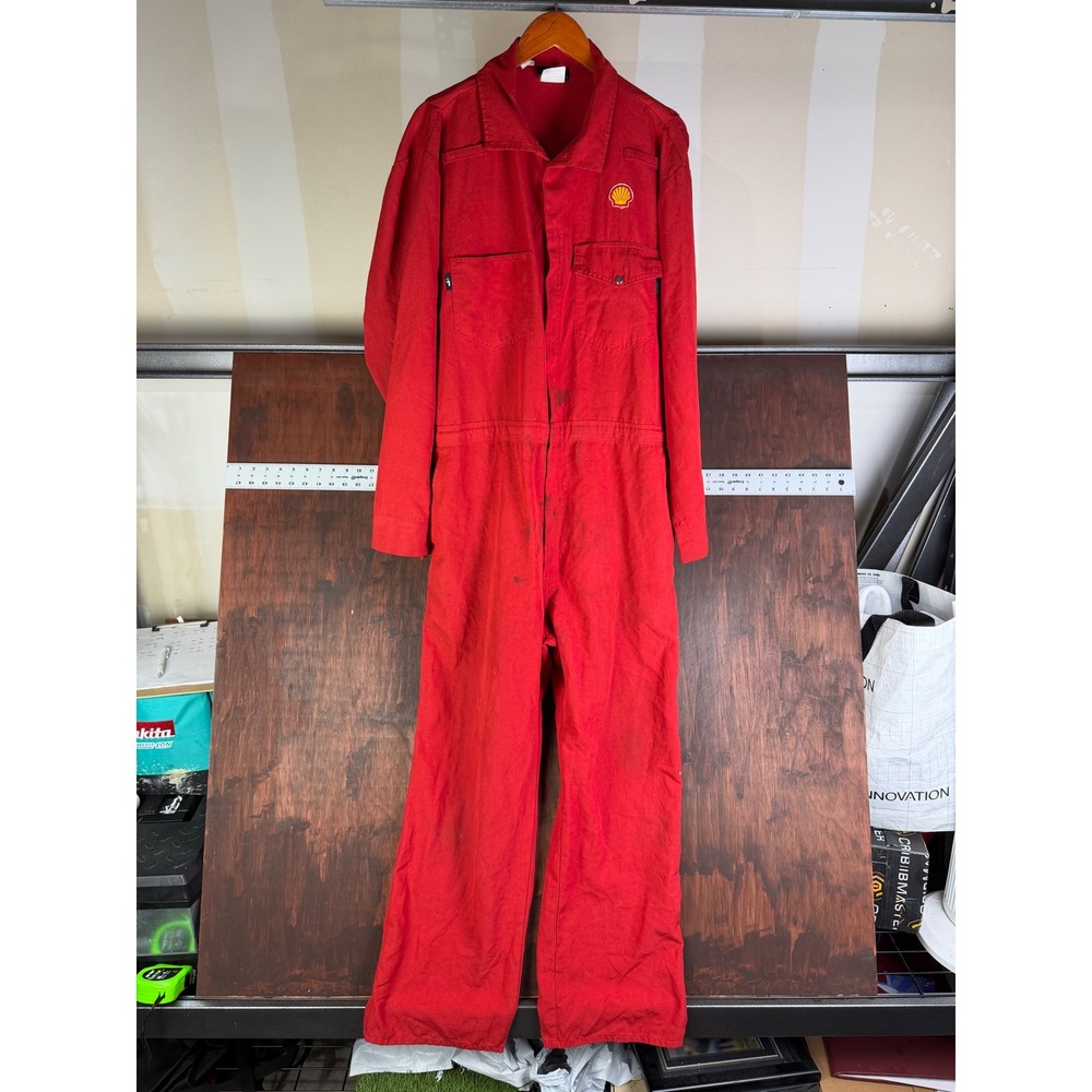 Workrite Shell Oil Red Flame Resistant Coveralls Jumpsuit XL-L Nomex IIIA HRC 1